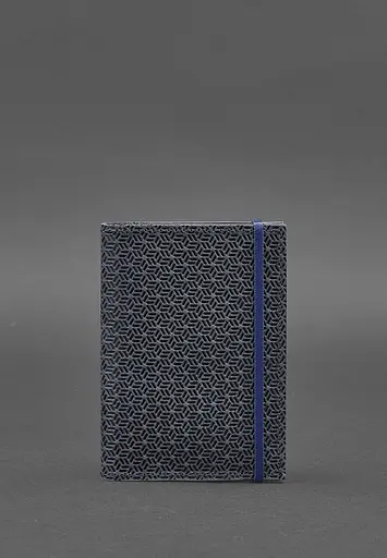 Кожаная обложка для паспорта 2.0 Карбон синий - фото 2