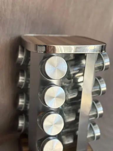 Органайзер набір для спецій на підставці, що обертається, Edenberg EB-18005 16 ємностей для зберігання спецій Сірий - фото 3