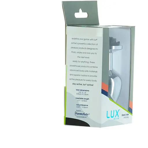 Металлическая анальная пробка Lux Active с розой - Rose Anal Plug - Black - фото 7