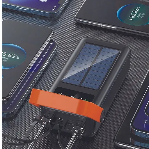 Портативное зарядное устройство для Power Bank ProTech 40000 с фонарем и встроенный кабель адаптер 4 в 1 Черный - фото 8