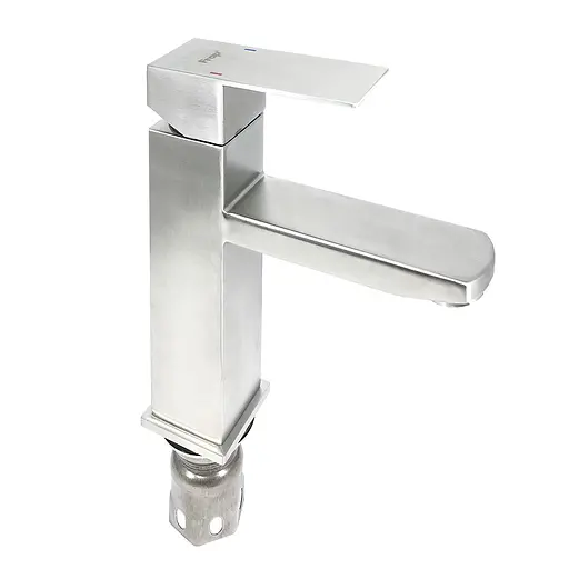 F10802 (H802) Змішувач для умивальника нержавіюча сталь гайка Ø35 Frap 1/10 Нержавіюча сталь - фото 1