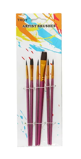 Набір пензлів C 60804, 6шт на листі (6900067608048) Синій - фото 3