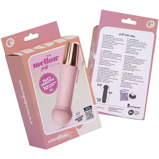 Міні-вібратор Crushious Mellow Puff рожевий 11 х 3.2 см - фото 7