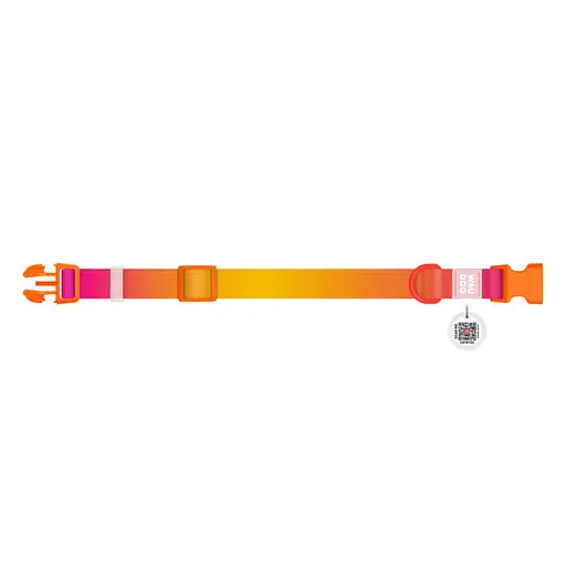 Ошейник для собак из нейлона Waudog Nylon Recycled с QR-паспортом градиент пластиковый фастекс S Ш 15 мм Д 25-35 см - фото 2
