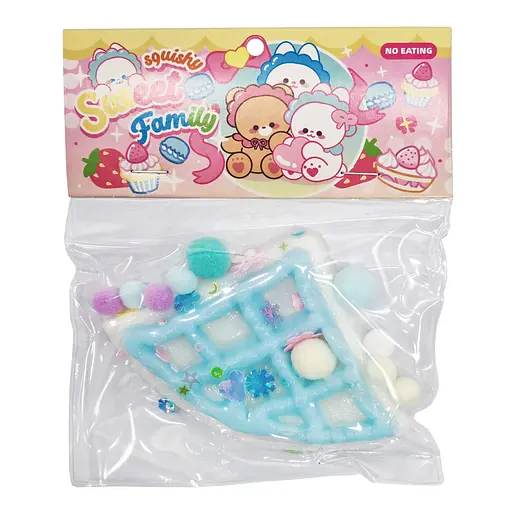 Антистрес Сквіш "М'які Віденські вафлі" SKWT-205(Blue) трикутні