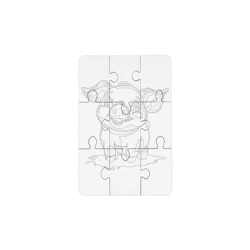 Деревянный пазл-раскраска А5 "Поросенок" PuzzleOK Puz-22939 кисточка, краски, клейкая пленка - фото 6