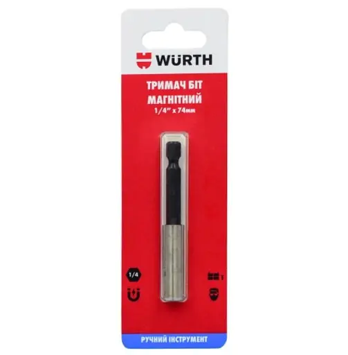 Держатель бит для быстрой замены магнитный 1/4" L74 mm 1 шт. в блистере (1614176683901) - фото 1