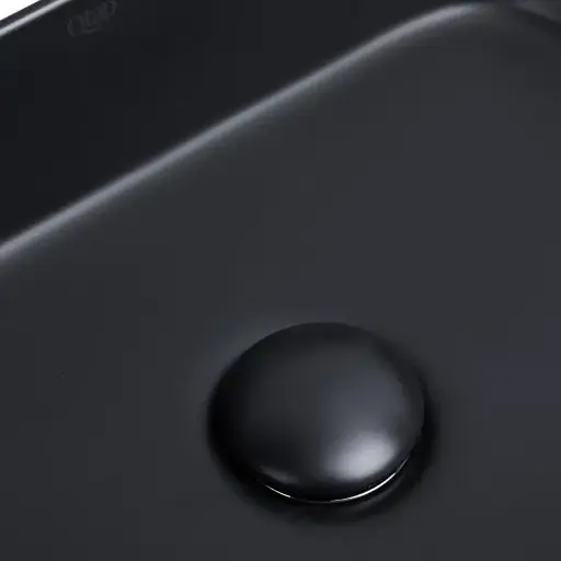 Раковина накладна прямокутна Qtap Scorpio матова чорна з донним клапфаном - фото 4