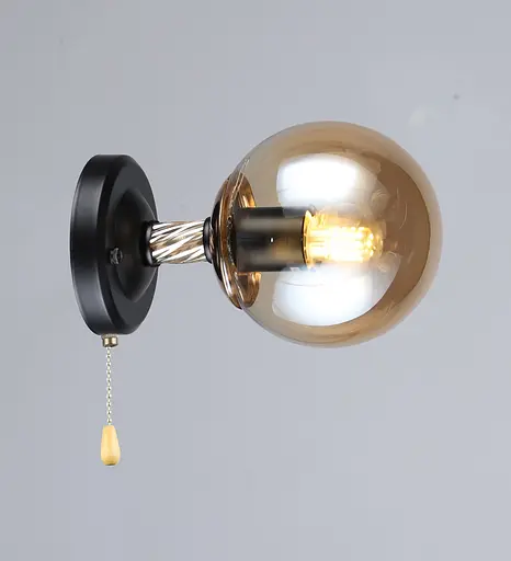 Бра настенное VALESO с 1 плафоном Черный + Золото K2341/1W