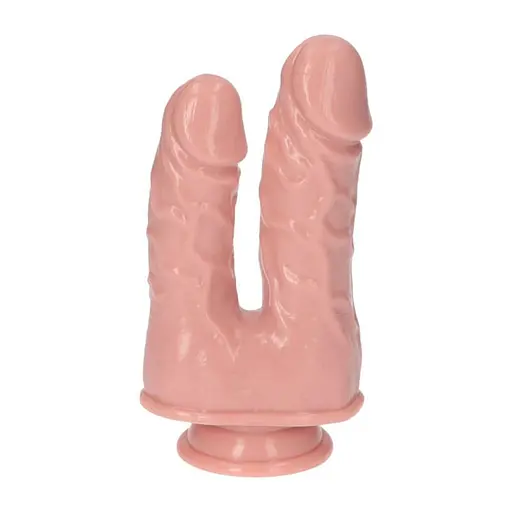 Подвійний фалоімітатор Toyz4lovers Caino e Abele, 15.5 см (тілесний) - фото 5