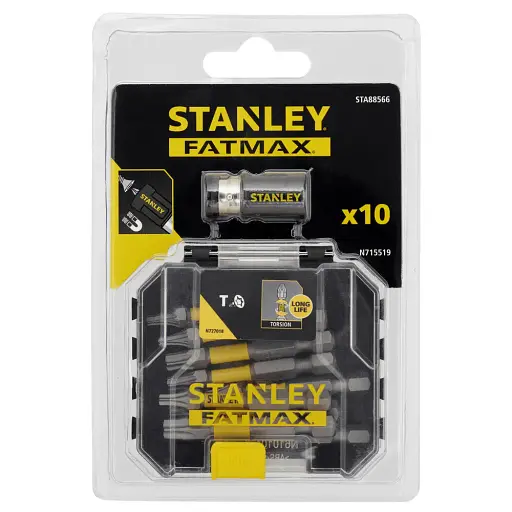Набір біт Stanley FatMax Torx T10, T15, T20, T25, T30, Т40 L=50 мм 10 шт. пластиковий кейс (STA88566) - фото 3
