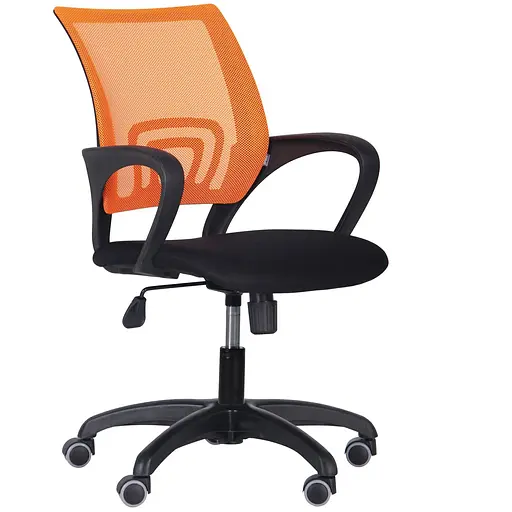 Кресло Интернет сиденье Сетка черная/спинка Сетка оранжевая