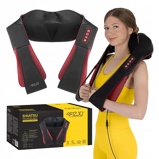 Накидка-масажер 4FIZJO Shiatsu Pro+ для шиї та спини 4FJ0565 Black/Red (P-5907739319074) - фото 1
