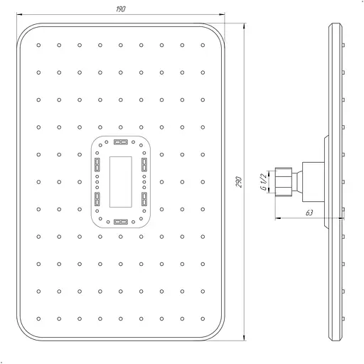 Верхній душ Globus Lux Tropic SD-003-30-BB, Чорний - фото 4