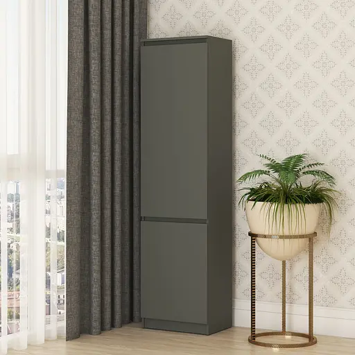 Пенал закрытый MebelStar Нео 2Д 50x35x190 см Антрацит (MBS-1166) - фото 1