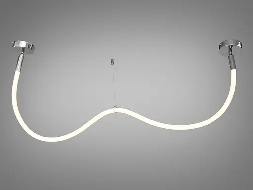 Сучасна світлодіодна люстра шланг потужністю 17W, срібна люстра - фото 2