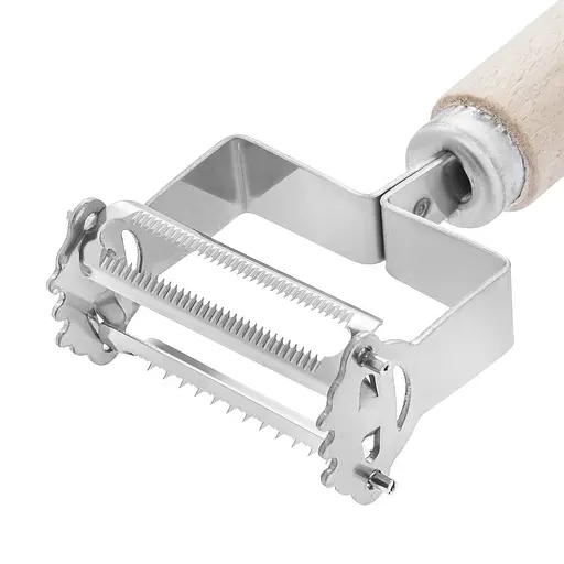 Овочечистка економка + шатківниця для овочів та корейської моркви сталева двостороння 17 см, Master Class Бежевий 84900 - фото 6