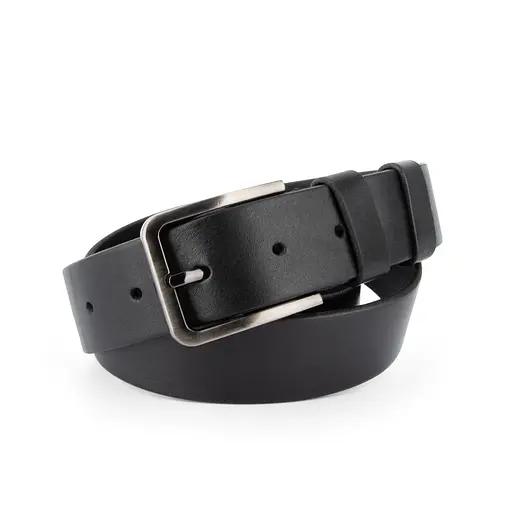 Ремінь чоловічий шкіряний класичний JK-3427 чорний (120 см) - фото 1