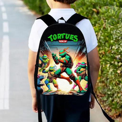 Рюкзак детский Черепашки-ниндзя, 34х27см, городской ранец для мальчика с принтом (00558)