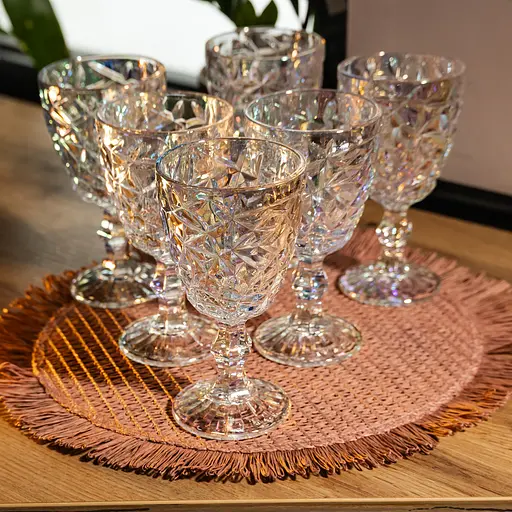 Набір келихів для вина 6 штук 240 мл винні келихи на ніжці скляні фужери для вина подарункові Yiwu HP-19-174 - фото 2