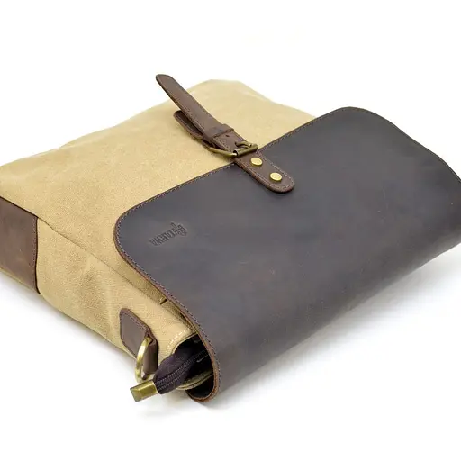 Кожаная мужская сумка через плечо TARWA 30х32х7.5 см sum0025859 - фото 7