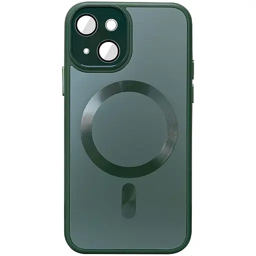 Чохол Epik TPU+Glass Sapphire Midnight with MagSafe для Apple iPhone 15, 6.1 Зелений/Forest green