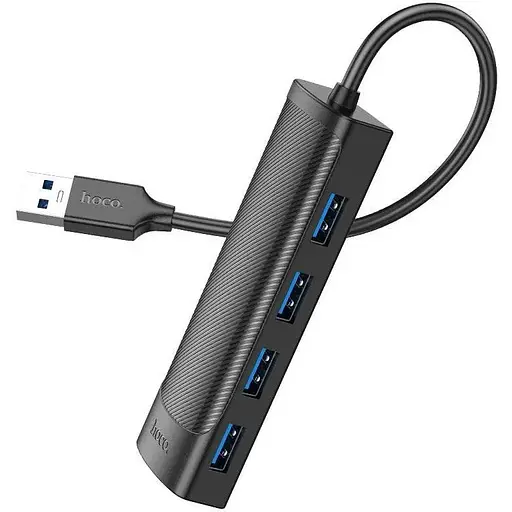 Хаб - концентратор адаптер Hoco HB41 Easy Safety 4-in-1 Hub Usb-A to 4 Usb 3.0 20 см - фото 1