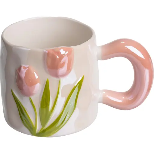 Чашка фарфоровая Yiwu Тюльпан 400 мл розовый Yiwu FM-40A