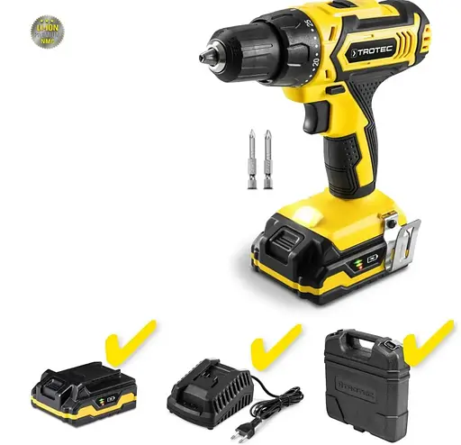 Дрель-шуруповерт аккумуляторный Trotec PSCS 11-20V с АКБ и ЗУ + кейс (4410000302) - фото 4