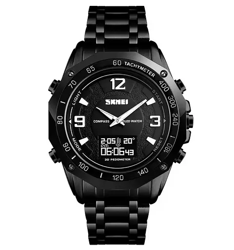 Мужские спортивные часы с компасом Skmei 1464 Kompass Pro (Черный)