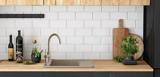 Кухонна мийка гранітна Rea Sten beige ZLE-00108 - фото 3