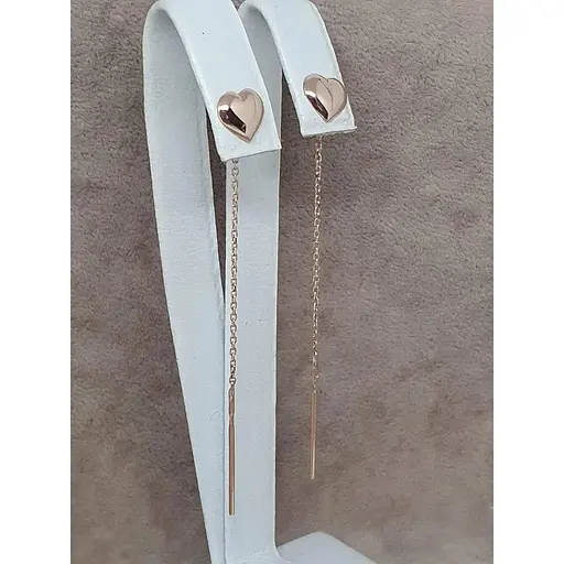 Золотые серьги-протяжки Tango Сердечки. 580040 - фото 3