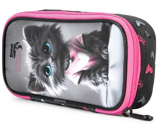 Пенал шкільний для дівчинки з Котиком м'який School Standard (PSS-136 - фото 3