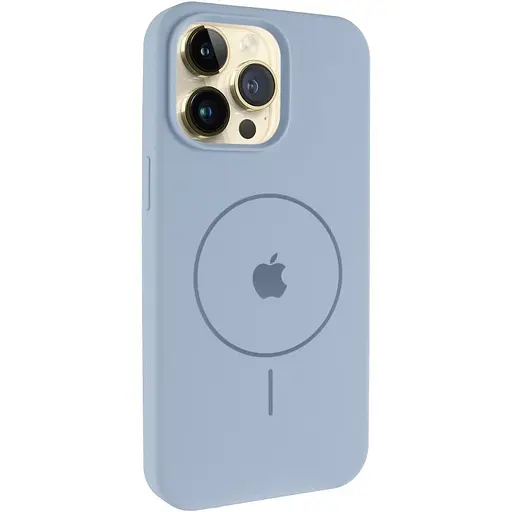 Чехол Epik Silicone Case Full Protective AA V2 with MagSafe для Apple iPhone 15 Pro 6.1 Голубой/Lilac Blue