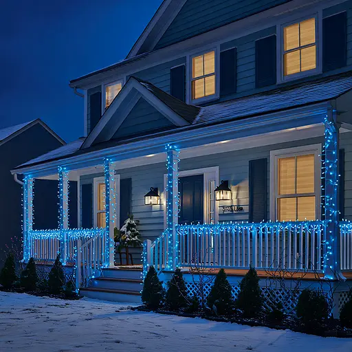 Новорічна гірлянда вулична Різдвяна фея GarlandoPro 50 м 500 LED білий провід Синій CF500L50MWBL - фото 7