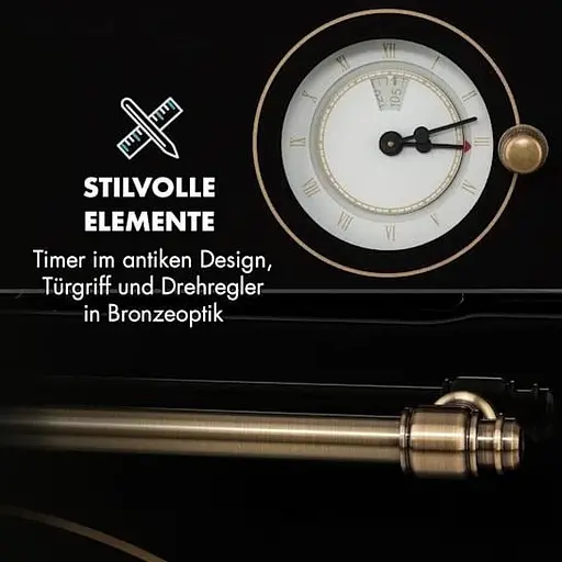 Вбудована духовка Klarstein Victoria Retro 70 л (10032460) Чорний - фото 3