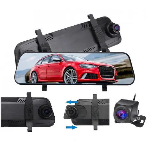 Зеркало регистратор Anytek T12+ Автомобильный видеорегистратор 9.66 дюймов с камерой заднего вида - фото 3