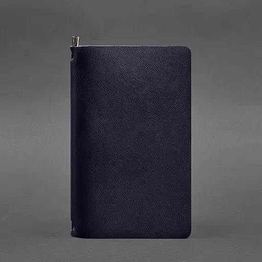 Кожаный блокнот (софт-бук) 8.0 на резинке синий краст - фото 5