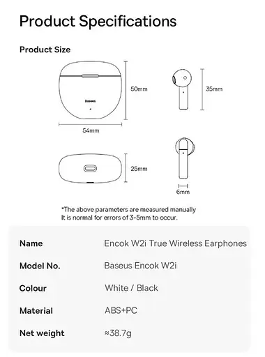 Навушники бездротові Baseus w2i чорні - фото 9
