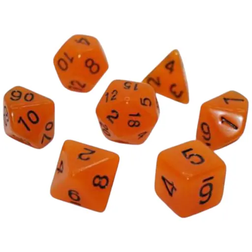 Набір кубиків Glow in the dark 7 Dice Set - Orange , 7 шт. (g7dglow04)