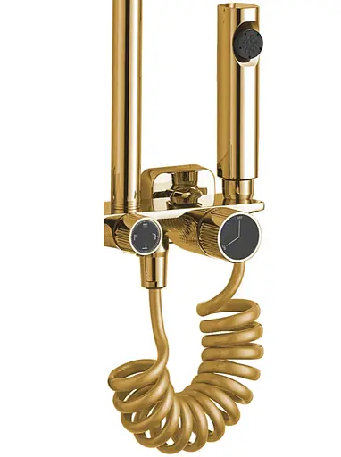 Душова система Rea Helix gold з виливом REA-P6619, Золотий - фото 6