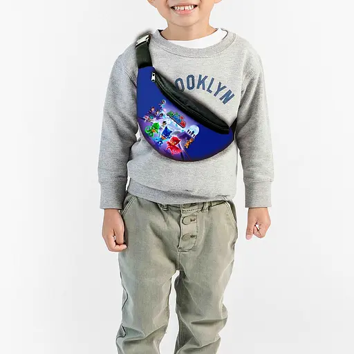 Сумка-бананка дитяча герої в масках з принтом, 32х15см, для хлопчика, сумка через плече (00131)