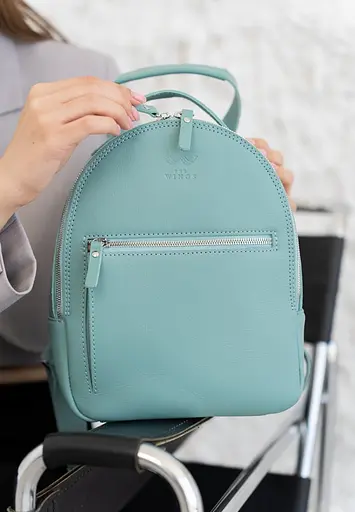 Кожаный рюкзак Groove S тиффани - фото 4