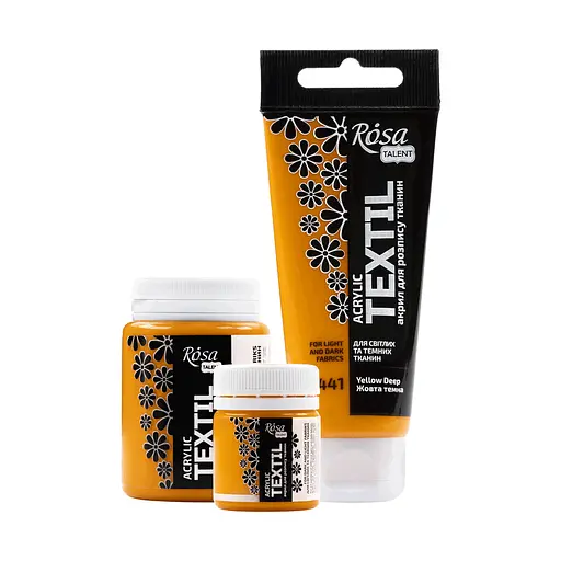 Фарба акрилова для тканин Жовта темна (41) 20 мл Rosa Talent - фото 2