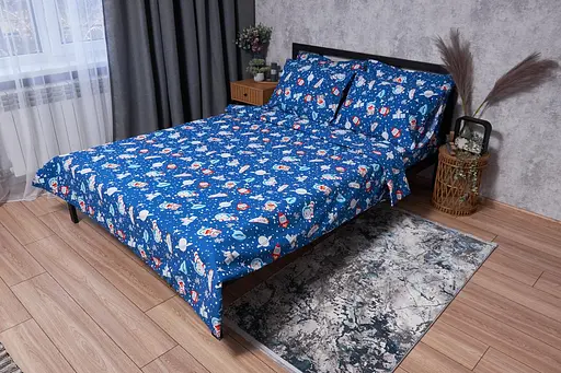 Комплект постельного белья Moon&Star Бязь Gold Люкс Space Cats King Size 220x240 наволочки 4х70х70 - фото 1
