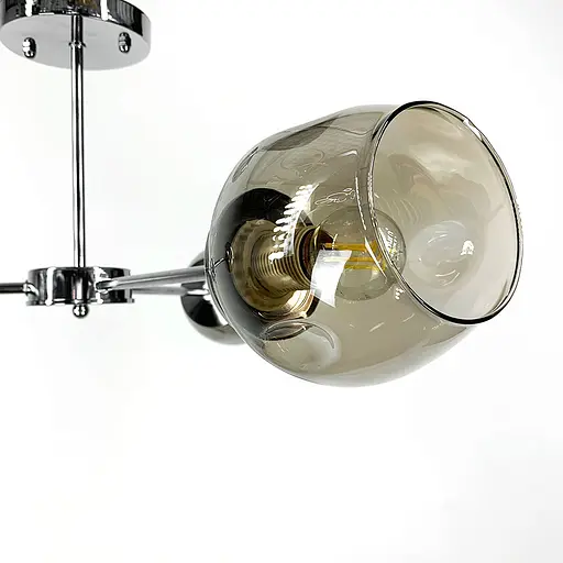 Сучасна стельова люстра в хромі на 3 плафони Line.F 91069/3 CR - фото 4