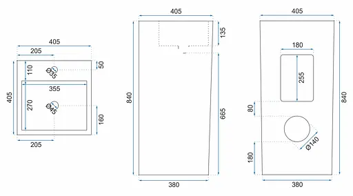 Умивальник Rea Mia напольний білий REA-U5634, Білий - фото 8