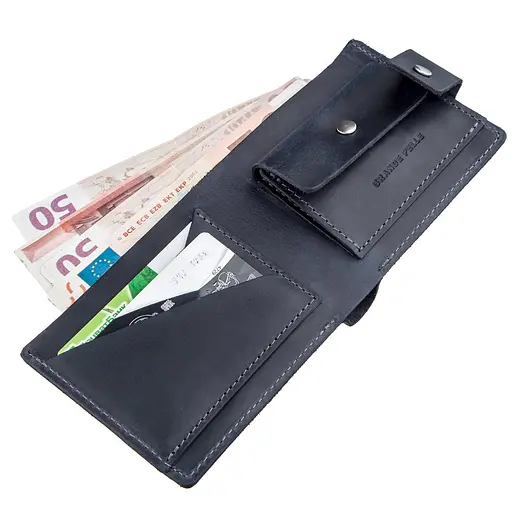 Мужской кожаный кошелек Grande Pelle 9х11х3 см acs0015849 - фото 3