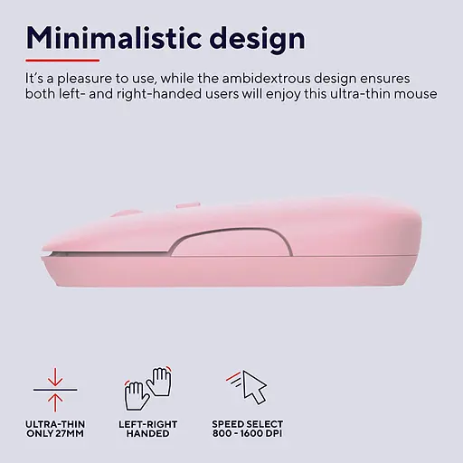 Мышка Trust Puck Wireless/Bluetooth Silent Pink (24125) - фото 8