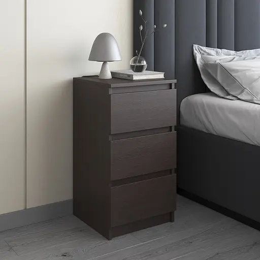 Тумба приліжкова Vays, в спальню, сучасна, 3 шухляди, без ручок R-30 - фото 7